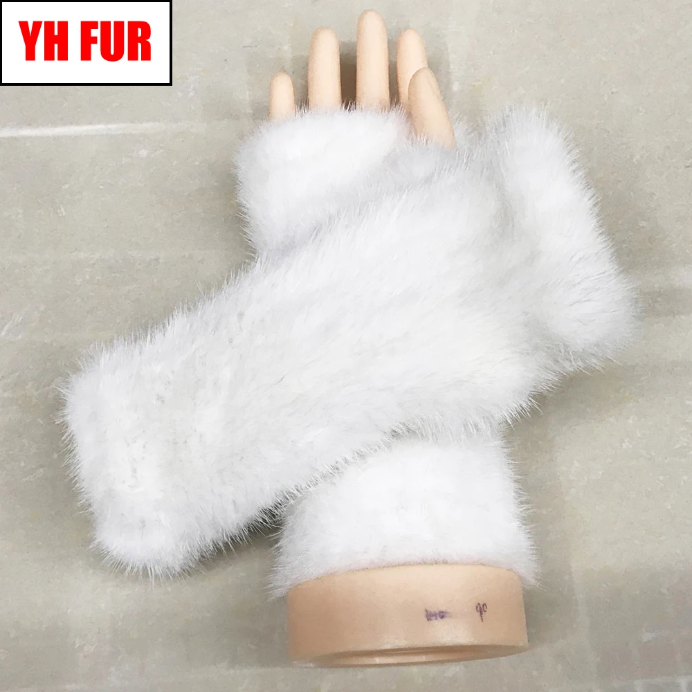 

2019 Popular Natural Real Mink Fur Gloves Best Elastic Fashion Women Knitted Real Mink Fur Mittens Lady New Real Mink Fur Gloves