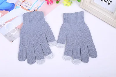 Rimiut женские кашемировые трикотажные зимние перчатки кашемировые трикотажные женские осенние зимние теплые толстые перчатки с сенсорным экраном лыжные перчатки - Цвет: Style 2 Grey