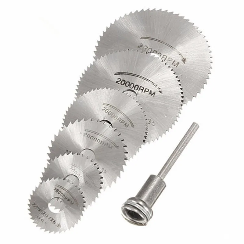 7 шт. Мини HSS круговой пилы роторный инструмент для Dremel металлический резак набор электроинструментов для резки древесины диски