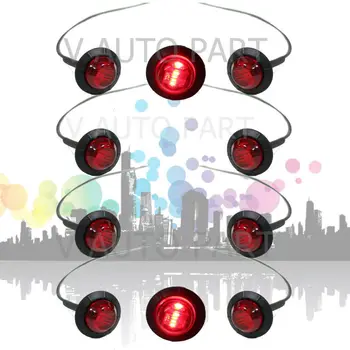 

Tkeapl THTMH 10X Mini 3/4 inch 12V Round Truck Marker fit for Boat Tailer Lorry Light RED 3 LED Bullet Grommet