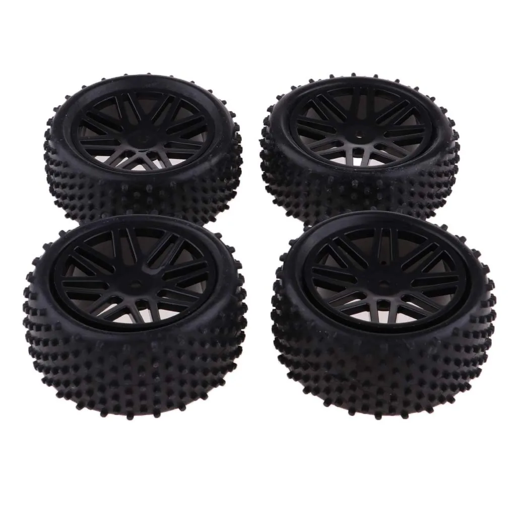 

4Pcs RC 1/10 Buggy Wheels & Tires Tyre 12mm Hex for RC Racing Car HSP Redcat Traxxas HPI RC4WD AXIAL