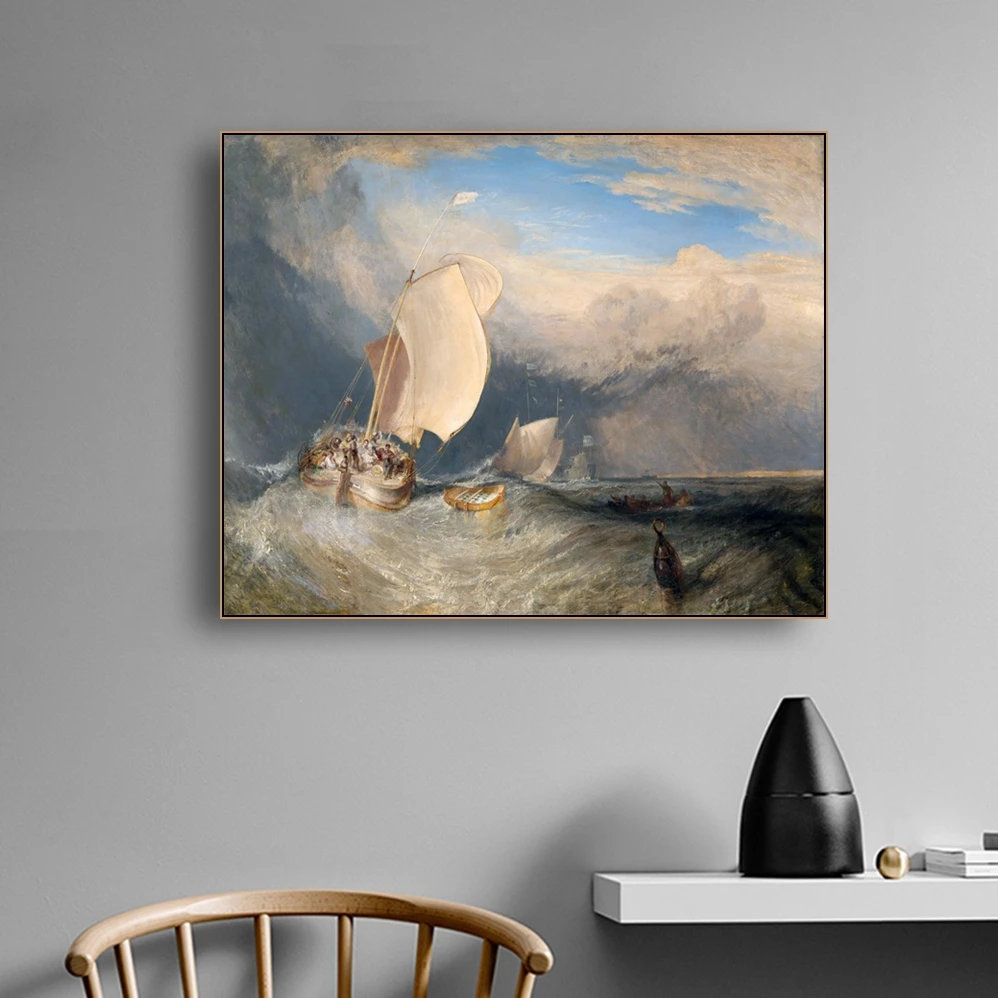 

Funeral at Sea By William Turner Wall Art Canvas Poster and Print Canvas Painting Decorative Picture for Living Room Home Decor