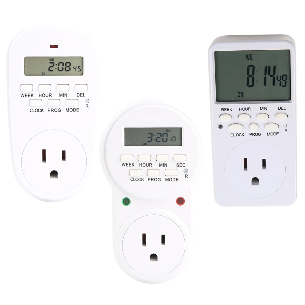 7 Days 24 Hours Digital Timer Switch US Plug Kitchen Smart Power Timer Outlet Programmable Timing Socket