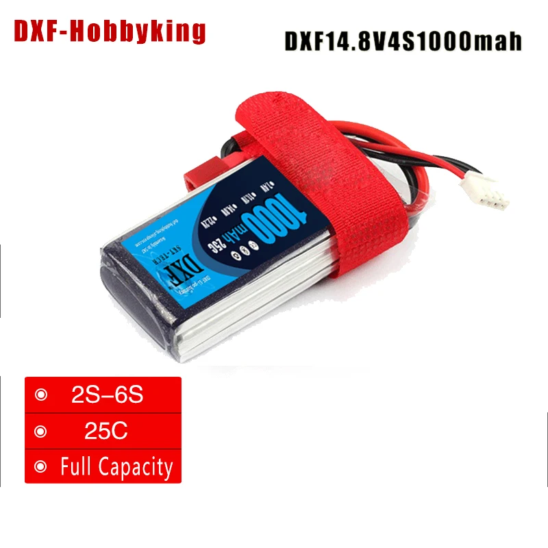 

2017 DXF Good Quality LI-PO 14.8V 1000mAh 25C Max50C 4S Lipo Battery Pack for FPV RC Helicopter Car Boat Drone Quadcopter
