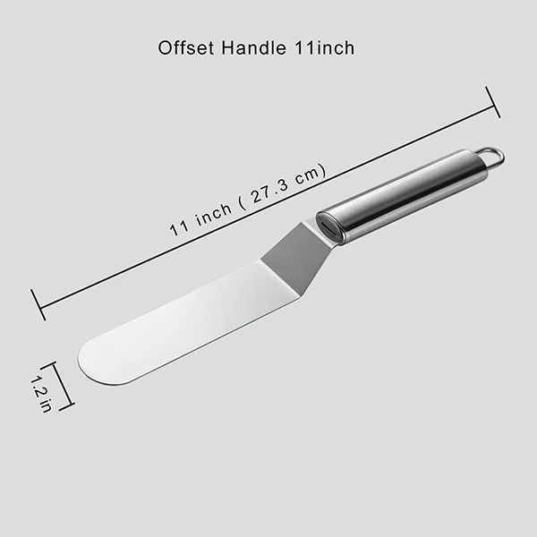 Торт для крема шпатель 11/13/15 дюймов Нержавеющая сталь для масло помадка, кондитерские изделия гладкой шпатель кухонные инструменты для украшения выпечки, торта - Цвет: 11 inch offset