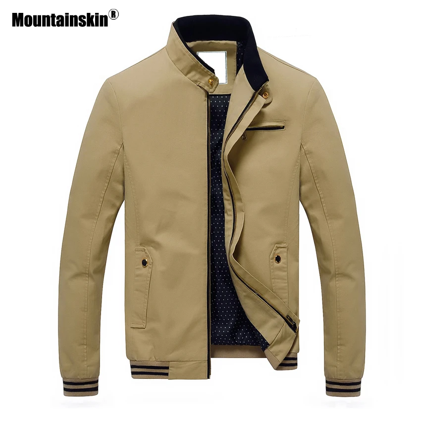 Mountainskin الربيع الخريف عارضة الرجال سترة الوقوف طوق الرجال معاطف سليم صالح الذكور قميص معطف رجل العلامة التجارية الملابس 4XL SA511