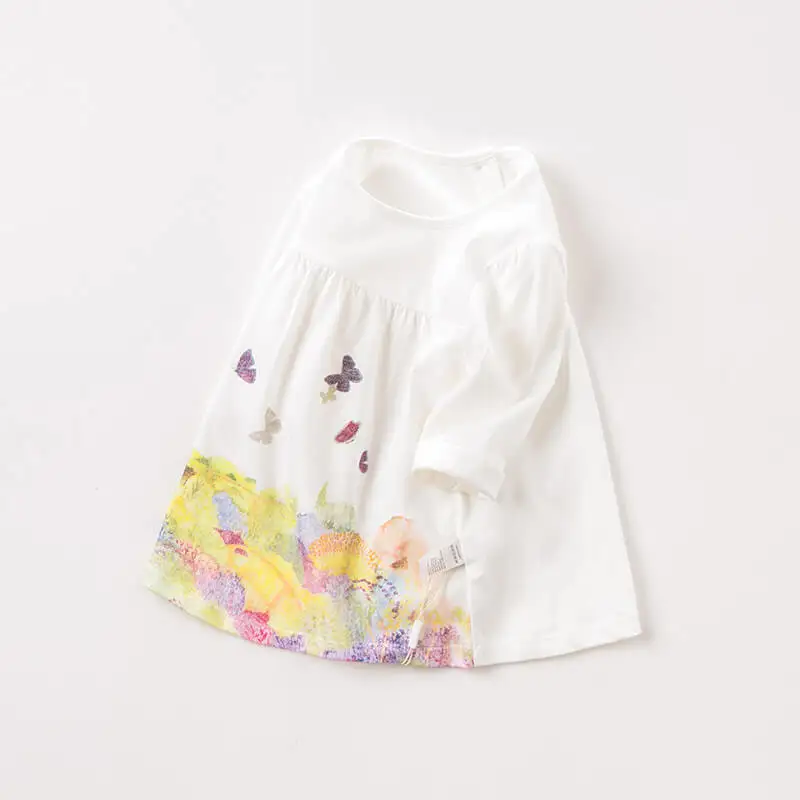 DBA8006 dave bella/осенняя одежда для маленьких девочек; детская футболка с длинными рукавами; топы высокого качества для малышей; милые детские футболки