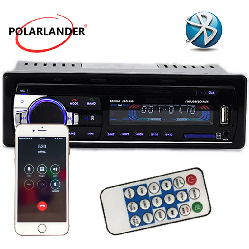 MP3/WMA/WAV плеер MP3 плеер 1 DIN 12 в FM/SD/USB/AUX несколько эквалайзеров JSD 520 дистанционный контракт автомобиля стерео радио Bluetooth