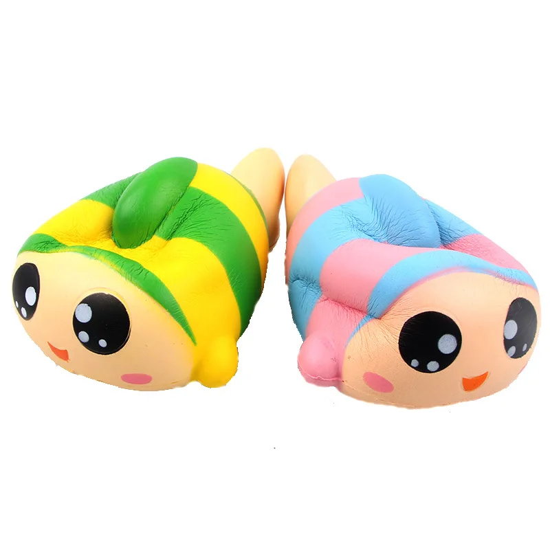 kawaii Squishy Jumbo 15cm Rainbow Fish Squishy Slow Rising Squeeze Charms Stress Relief Toys Phone Strap Squish Kid Juguetes