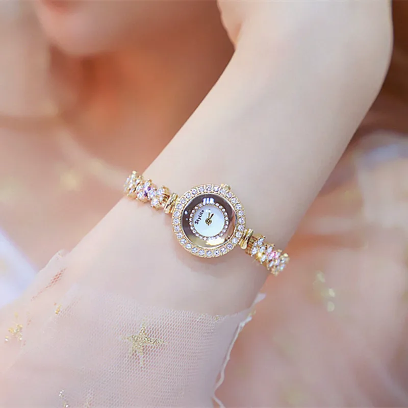 

Luxury Brand lady Crystal Watch Women Dress Watch Fashion Silver Gold Women Watches Rhinestone Stainless Steel Wristwatches ins