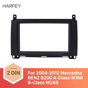 

Harfey 2 DIN Car Radio Fascia 173*98/178*100/178*102mm Panel Frame Refitting Kit for BENZ B200 A-Class W169 B-Class W245