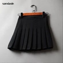 Женские плиссированные студенческие юбки с высокой талией в стиле Харадзюку, мини-юбка трапециевидной формы в Корейском стиле, модные летние юбки, белая юбка