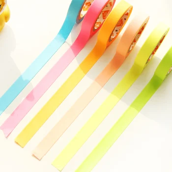 

1 Pack of 6 Rainbow Candy Color Decorative Paper Washi Tape DIY Scrapbooking Masking Tape School Office Supply
