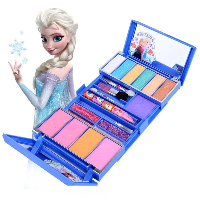 Красота и модные игрушки новинка 2019 года детская disney замороженные Косметика снег принцесса Макияж box set девушка Маскарад шоу дом игрушечные