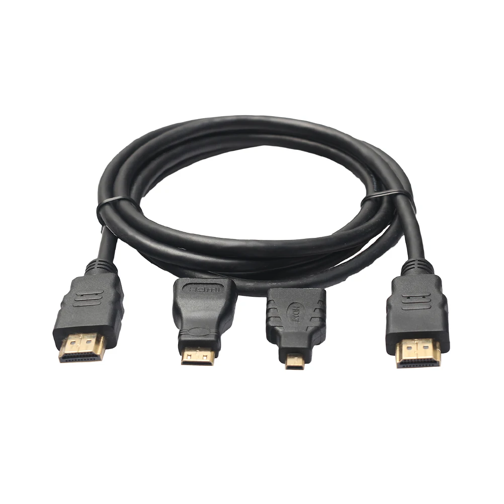 3 in 1 HDMI to Mini Micro HDMI V1.4 Adapter Konverter 1,5 m Kabel 1080P