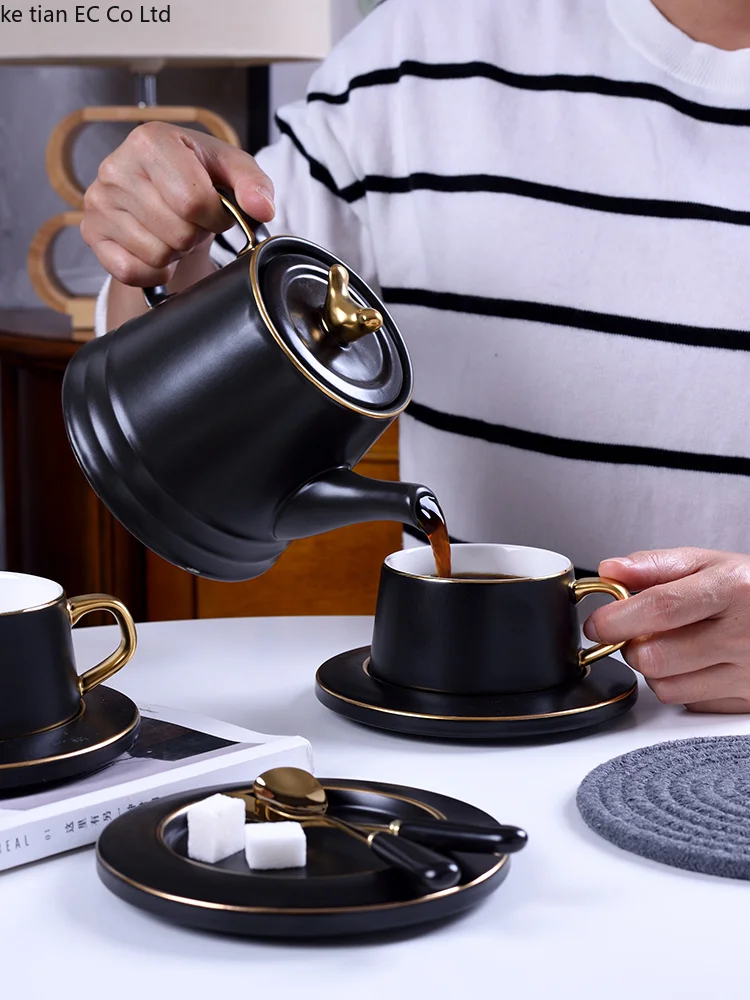 Набор кофейных чашек из Северной Европы, простой кофейный набор, английский вечерний чайный набор, домашняя керамическая чашка для воды с полным набором