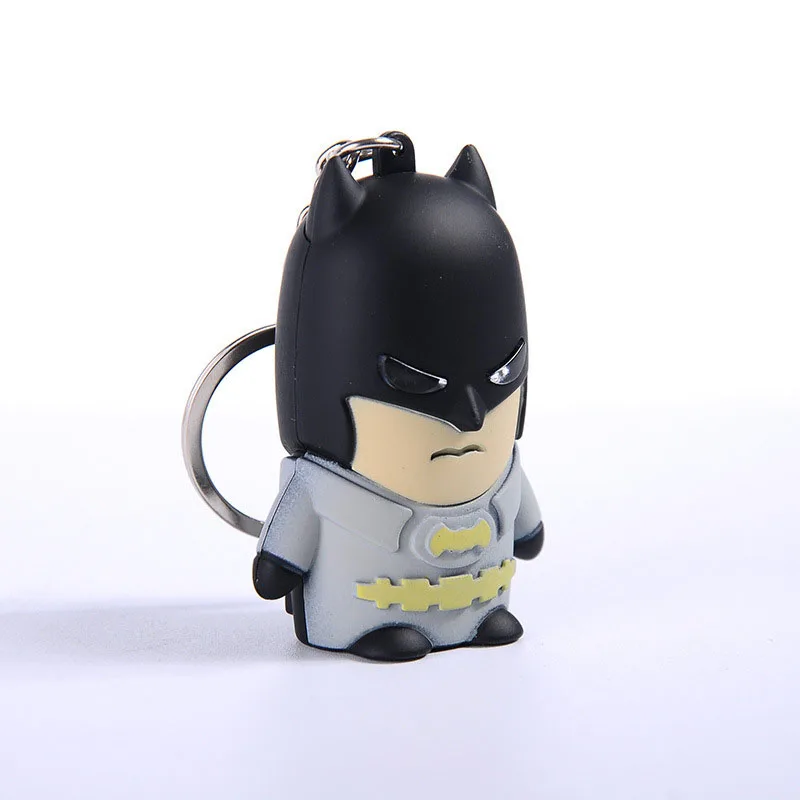 

1pcs Cartoon Figure Marvel Avenger Key Chain PVC Anime Hulk Batman Key Ring Kid Toy Pendant Super Hero Keychain Holder Xmas Gift