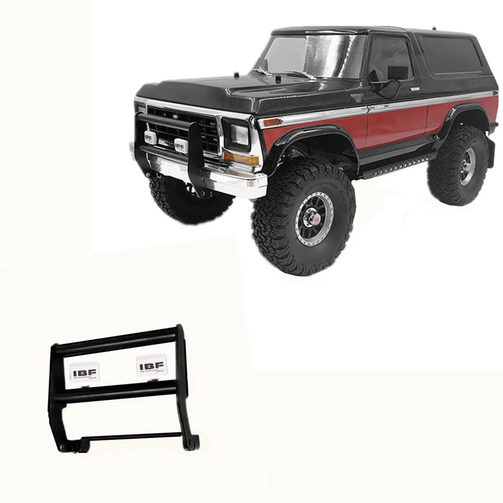 

High quality Metal Front Bumper with 2 LED Lights Fits for Traxxas TRX-4 Ford Bronco 1/10 Car