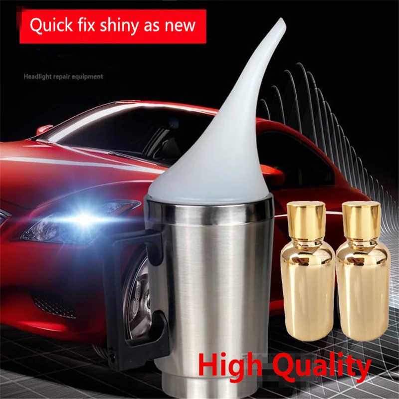 Car Headlight Refurbished Electrolytic Atomized Cup within 2 x 30 ML Headlamp Repair Liquid Repair Tool