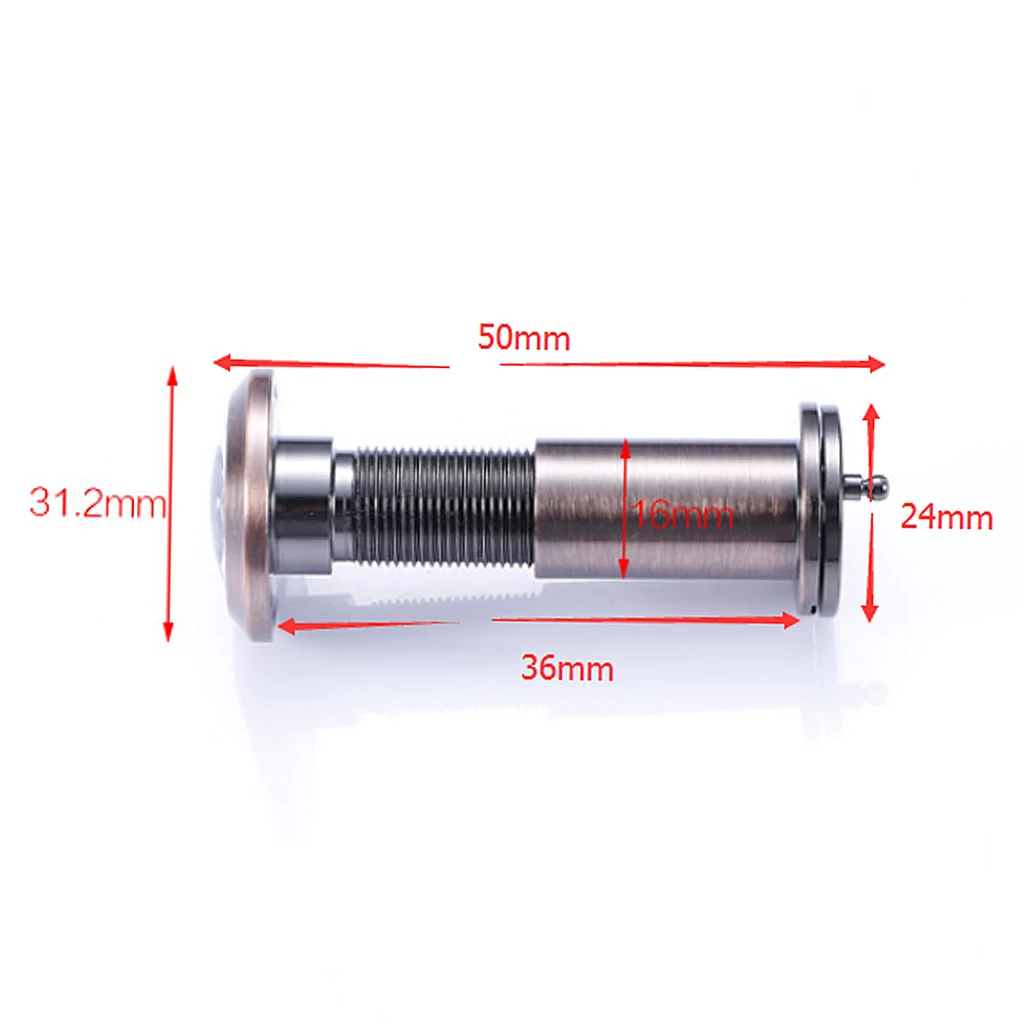 Adjustable 200° Wide Angle Peephole Door Viewer Peep Sight Hole Home Securi