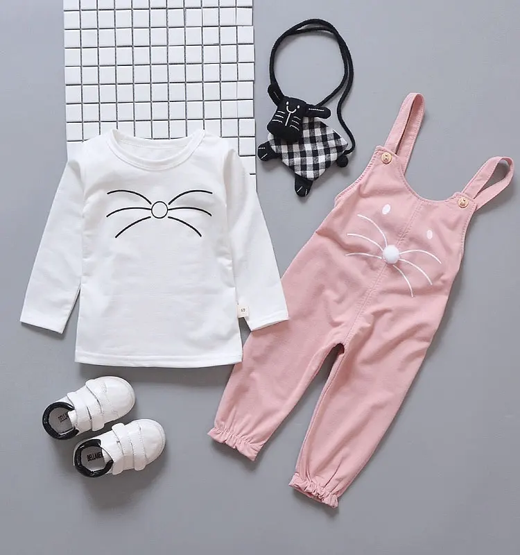 Oklady/весенние комплекты одежды для новорожденных девочек; модный костюм; костюм из футболки и штанов; Верхняя одежда для маленьких девочек; комплекты спортивной одежды для младенцев