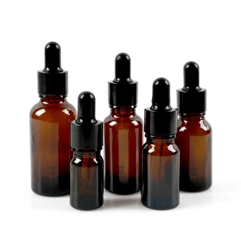 من الضروري النفط عطر زجاجة العنبر بالقطارة الزجاج زجاجة محلول التجميل إعادة الملء الضروري النفط السائل زجاجة 5/10/15 /20/30 ملليلتر