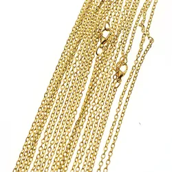 Elegant Black & Gold Cross Link Chain Necklace Set - 10 Pieces (Gold)