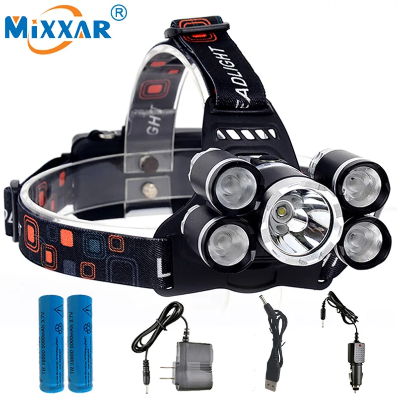 

CZK20 42000LM 5 T6 Led Headlamp Zoomable Headlight Waterproof Head Torch flashlight lamp Fishing Hunting Light