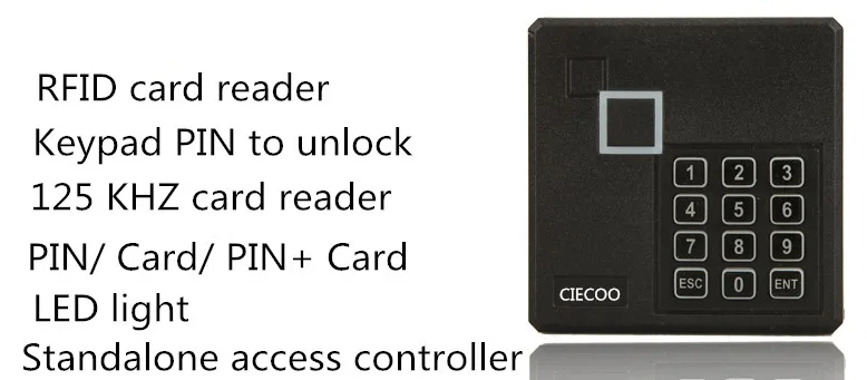 ФОТО 125Khz 12V RFID Reader Cards W/Speaker Keypad Security Entry Metal Door Proximity Smart ID Access Control Card Reader