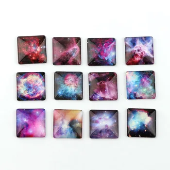 

Mixed Mandala Symphony Clouds Photo Square Glass Cabochon 12mm 20mm 25mm DIY Handmade Flatback Jewelry Making Findings