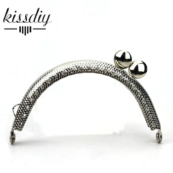 

KISSDIY 10 pcs/lot 3" 8.5cm Silver Metal Purse Frame coin bag kiss clasp lock Handle embossed for DIY bag hardware accessories