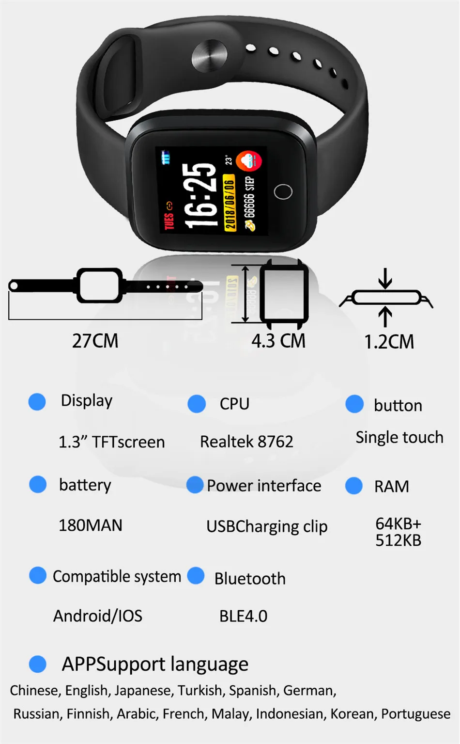 Новый водонепроницаемый спортивный умный фитнес-браслет с Bluetooth фитнес Шагомер отслеживание кровяного давления монитор сердечного ритма