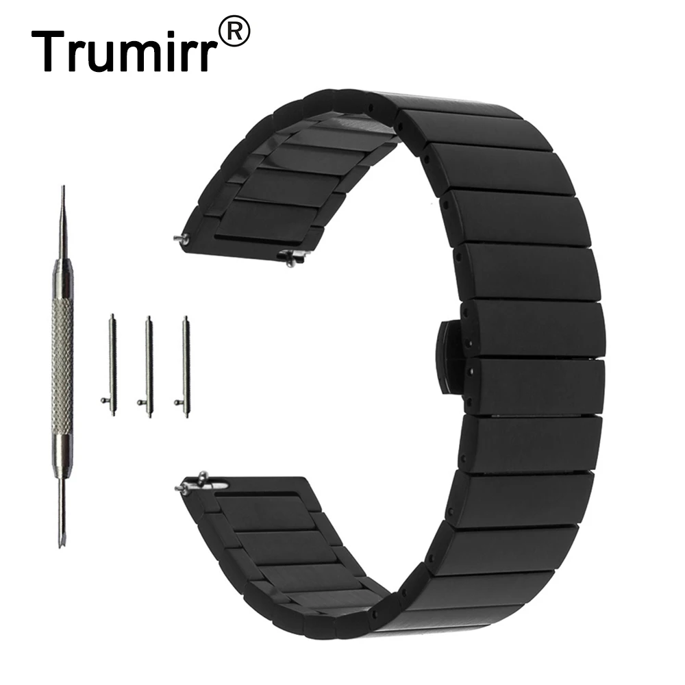 Ремешок для часов 20 мм Moto 360 2 42 Samsung Gear S2 классический R732 R735 нержавеющая сталь