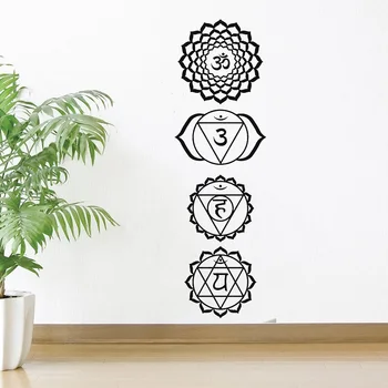 

Decoration Wall Mural Decal Vinyl Sanskrit Character Bedroom Decor Yoga Talisman Wall Stickers LX308