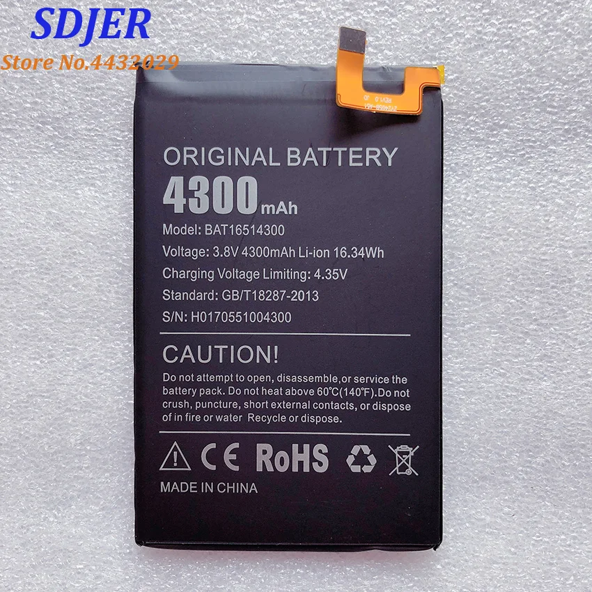 100% Новый оригинальный аккумулятор Doogee Y6 Max BAT16514300 сменный 4300 мА ч запчасти для