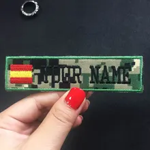 Заказная вышивка испанское название патч, 2 шт Персонализированные милитари номер бирка индивидуальный логотип ID для нескольких сумок одежды