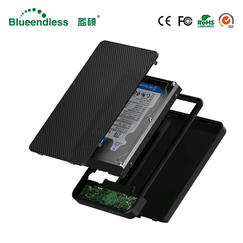 Blueendless 2,5 дюймовый корпус HDD USB3.0 на SATA внешний жесткий диск корпус 6 Гбит/с высокоскоростной ящик для HDD SSD Поддержка UASP