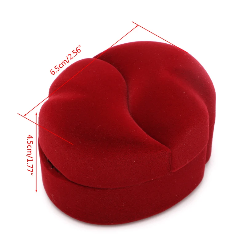 

1Pcs Red color Velvet Engagement Wedding Couple Ring Earring Jewelry Display Storage Box Case