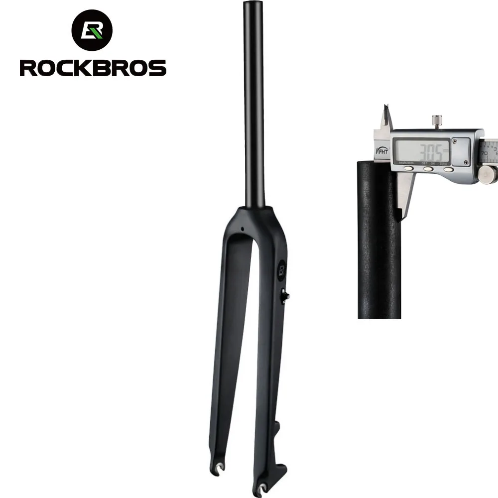 

ROCKBROS Carbon Fiber Cycling Fiber Fork 26"&27.5'' MTB Road Bike Disc Brake Front Fork Black Bicycle Parts Ultralight rock shox