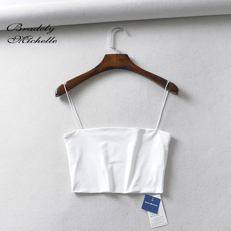 BRADELY MICHELLE 2020 Summer Womens Crop Top Sexy Elastic Cotton Camis sleeveless Short Tank Top Bar