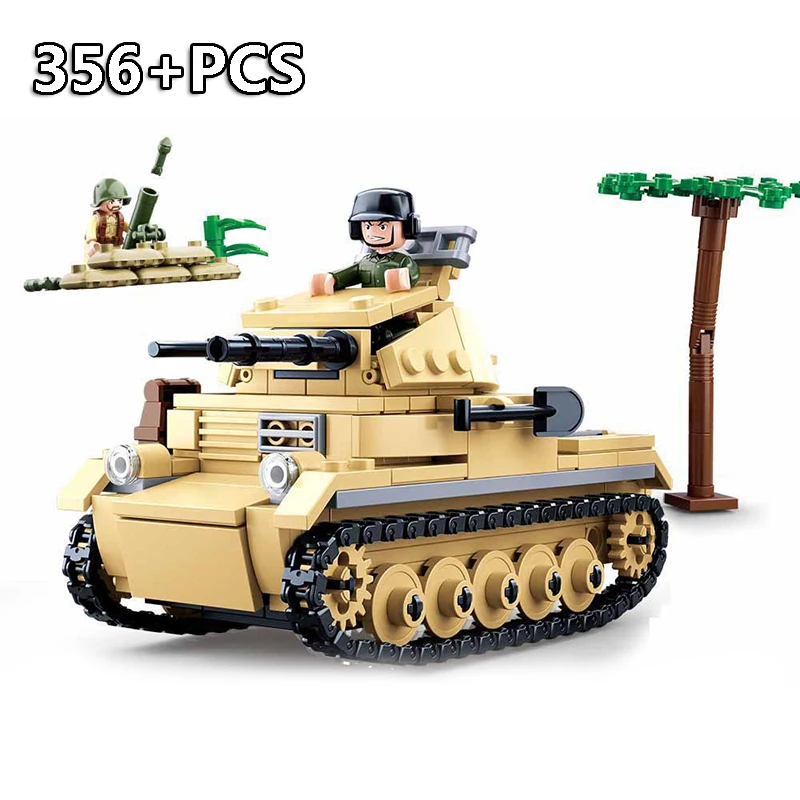 

356PCS Military Second Tank Building Blocks Bricks Model Compatible Legoinglys Army WW2 soldier weapon Educational toys for Kids