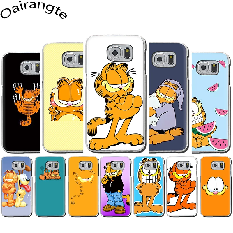 

cute cartoon garfield Hard Phone Cover Case for Samsung galaxy S6 7 Edge S8 9 Plus S10 E Plus Note8 9 M10 20 30