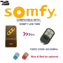 Для SOMFY LEB TMW4 433 МГц запасной пульт дистанционного управления с фиксированным кодом