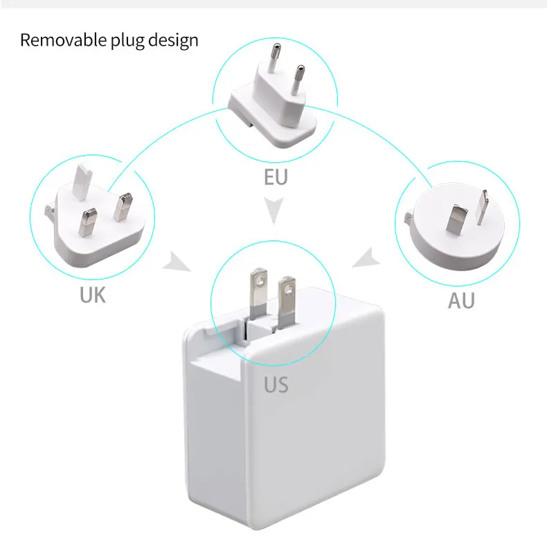 Yojock 57 Вт usb type C PD зарядное устройство портативное зарядное устройство QC3.0 для nintendo Swith Xiaomi huawei W/1,8 м черный кабель