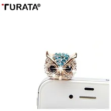 Универсальная гарнитура для телефона в форме совы, разъем 3,5 мм, разъем для наушников, сотовый телефон, милая сова, алмазная Пылезащитная заглушка