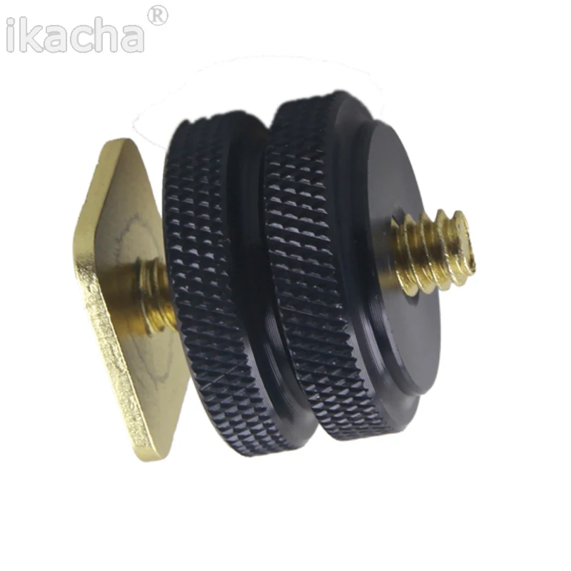 14 Inch Dual Nuts Hot Shoe Adapter Tripod Screw (2)