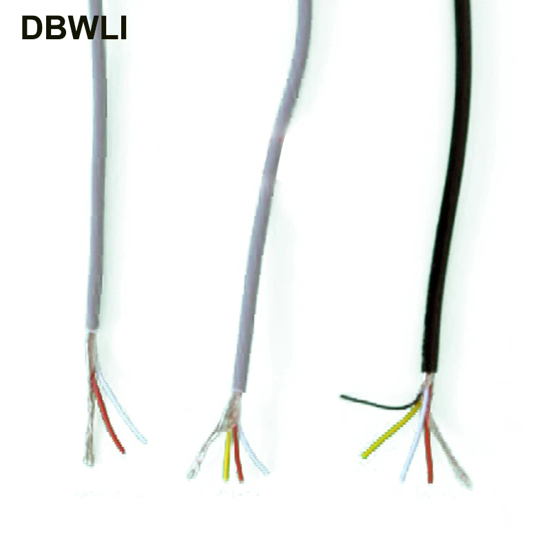 2 3 4 ядра экранированный провод UL 2547 26AWG 5 метров 16,4 футов 2,1 канальный аудио кабель сигнала щит провод для усилителя, черный серый