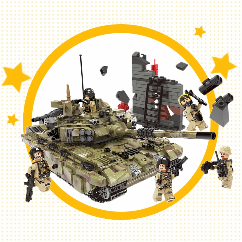 

1386+pcs Military German King Tiger Tank Building Blocks Compatible Legoingly Army WW2 soldier weapon brick children Toys