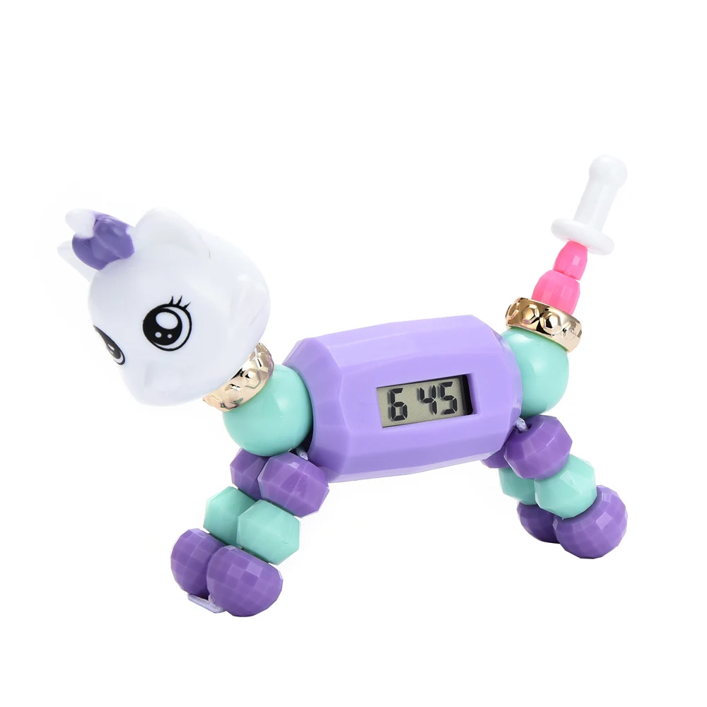 Детские часы цифровой мультфильм деформация бусины браслет милая собака Детские развивающие игрушки Лидер продаж Montre Enfant романтический