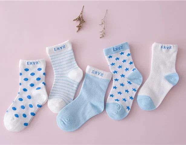 

baby girl lovely pink red polka dot cotton socks kids boy autumn spring thin socks free shipping 5 pairs/lot